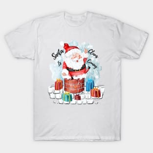 Santa Claus on the Rooftop - Christmas Arrival T-Shirt